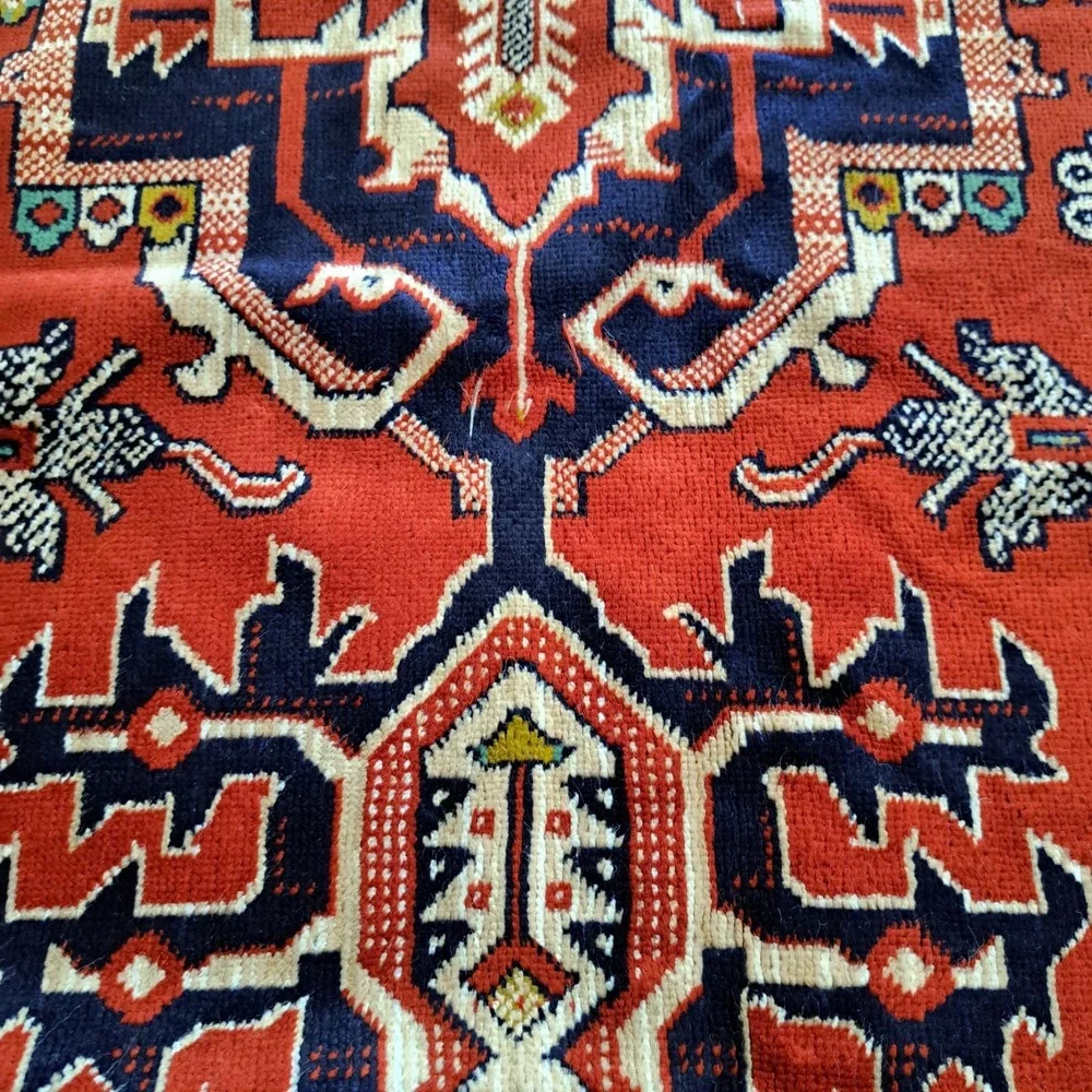 Vintage 1960s East German Sofa Cover / Rug – Vibrant & Mint Condition 74 X 58